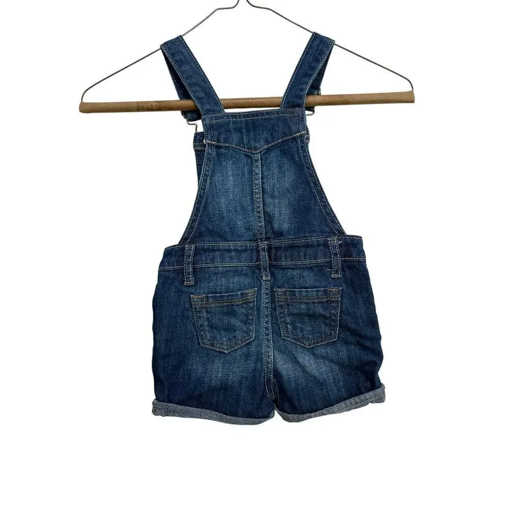 Gap Kids Girls Blue Shortalls Denim Buckle Jean Overalls Size 18-24 Months